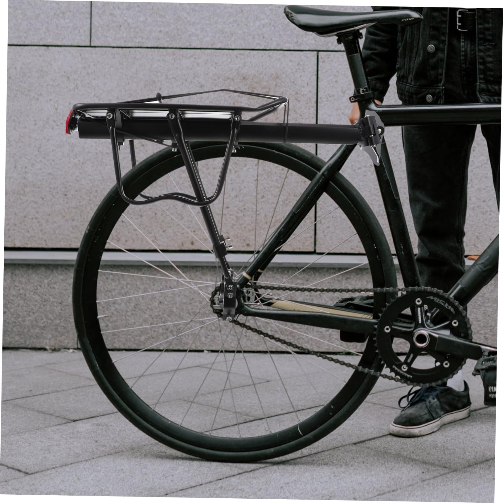 Portapacchi Bici Posteriore in Lega di Alluminio Nero | Smontabile e Compatto, per Bici e Pieghevoli, Trasporto Leggero per Oggetti e Uso in Ciclismo
