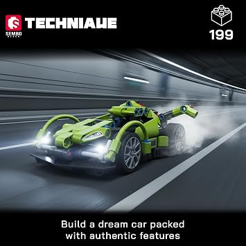 SEMBO Technic Motorcycle and Car Model Kit – Building Set for Adults, Teens, Boys & Girls – Display Collection Gift - 701102 (Essenza SCV12)