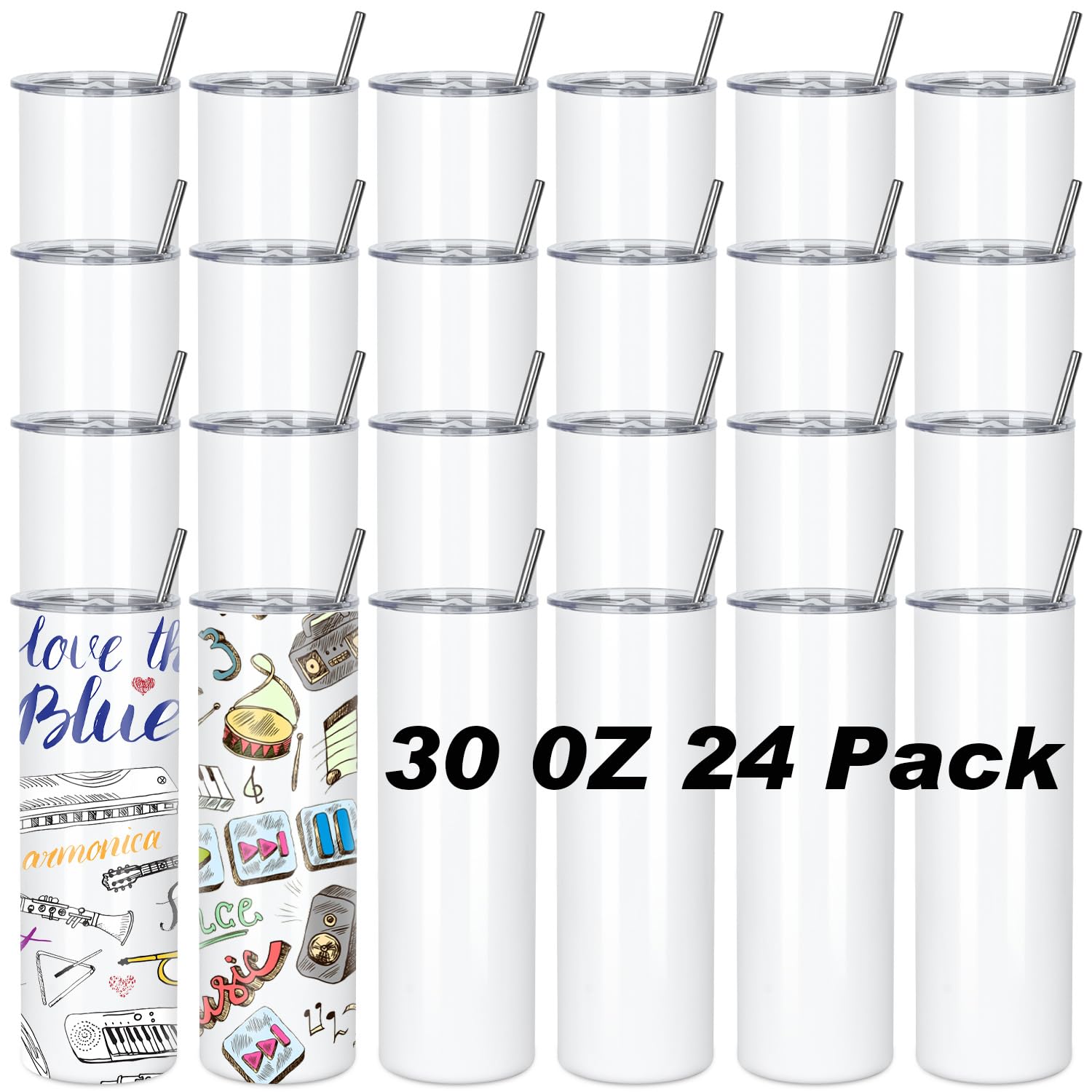 Amazon.com | Muwnrol 30 Oz Sublimation Tumblers Bulk, Sublimation Tumbler  Stainless Steel Double Wall Vacuum Insulation Cups with Straw, Individually  Box (24 Pack): Tumblers & Water Glasses