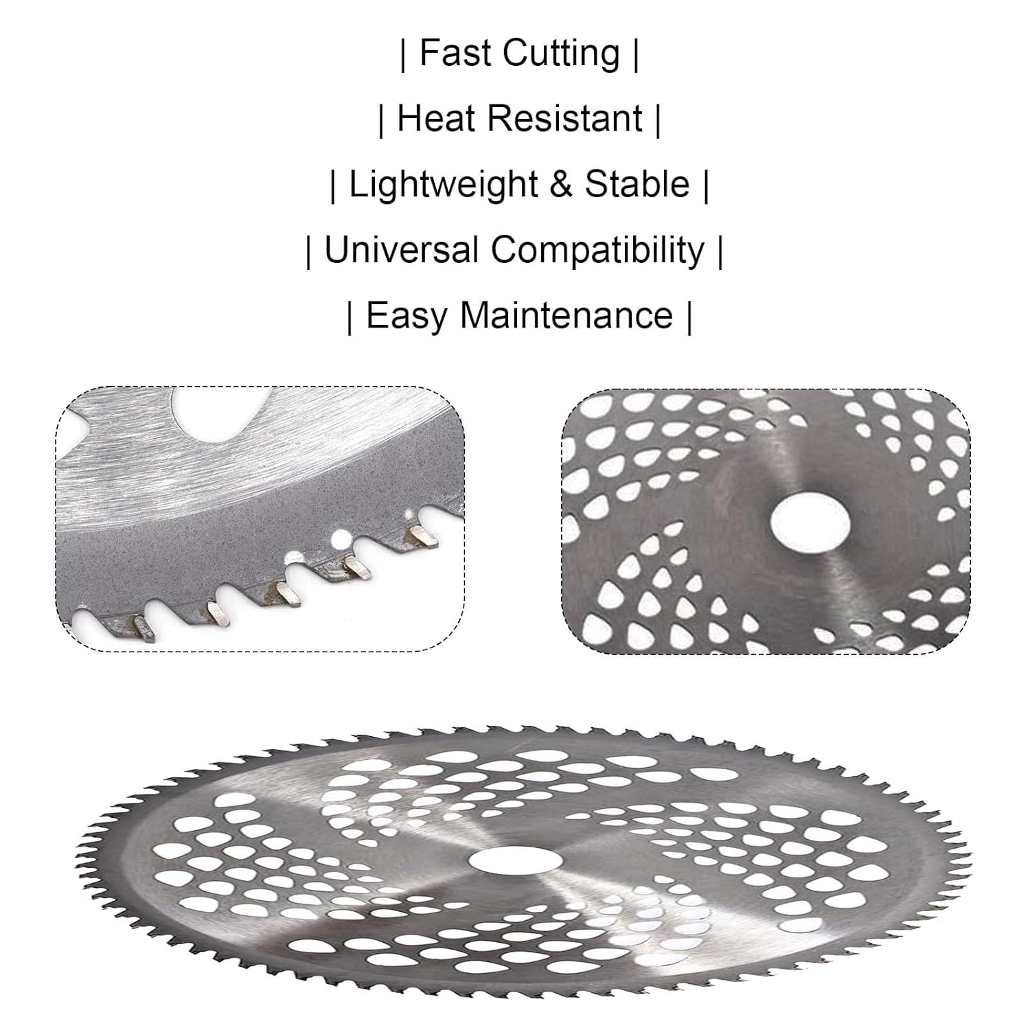 Brush Cutter Blade Kit for Weedeater, 9" x 20T Chainsaw Tooth, 10" x 80T Carbide Tip, 9" x 36T Carbon Steel Blades, Compatible with Stihl, Husqvarna, Ego, Oregon, Hitachi Trimmer
