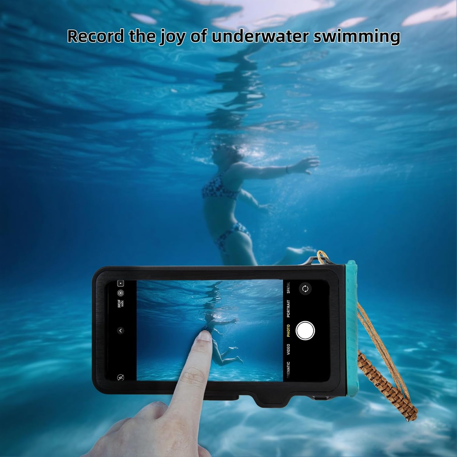 Underwater Snorkeling Phone case for iPhone and Samsung with Touchscreen, Waterproof and Snorkeling Compatible for iPhone 16 15 14 13 12 11 Pro Max/XS/X Samsung Galaxy (Blue, 4TH 33FT)