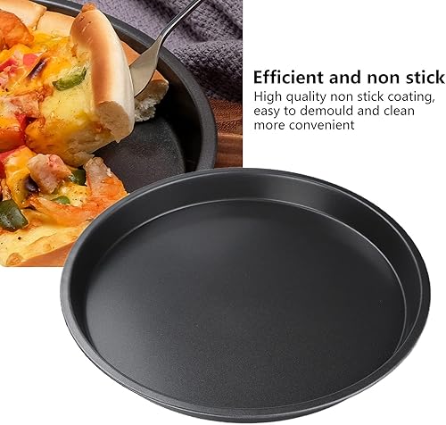 Miniatura 4 de TOPINCN Sartén para pizza, 2 sartenes antiadherentes de acero al carbono grueso para hornear de cocina y panadería (12 pulgadas)