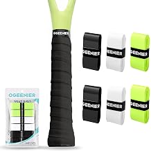 OGEENIER Tennis Racket Grip Tape, 3, 6, 12 Pack Tennis Overgrip Tape, Absorbent and Anti-Slip, Precut Soft Racquet Wrap Grips Tape for Pickleball Paddle/Badminton