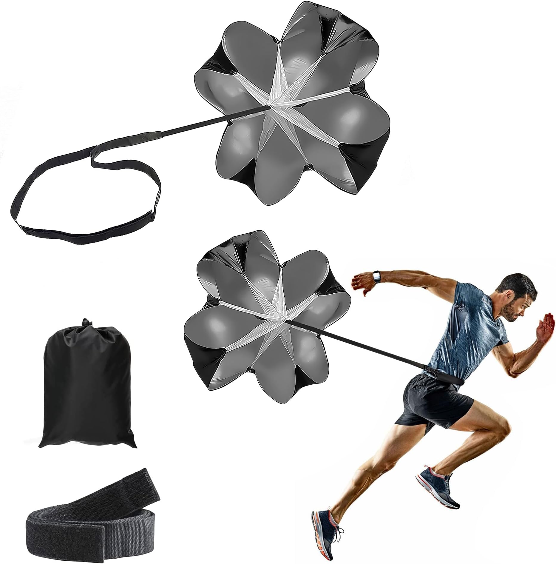 "N/A" SooGree Running Parachute Speed Training 56 inch Speed Training Resistance Parachute for Kids Youth and Adults Weight Bearing Running and Fitness Core Strength Training