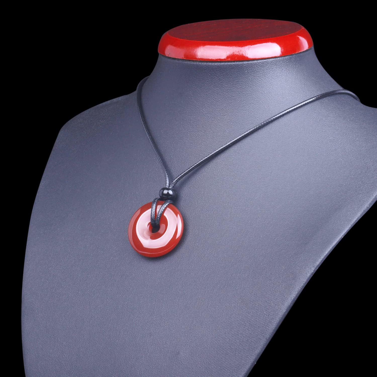 Magic Human Gemstone Crystal Necklace Pendant - Healing Good Luck Donut Crystal Stone Jewelry Necklace - Positive Energy Amulet Unisex Adjustable Cord - Image 3