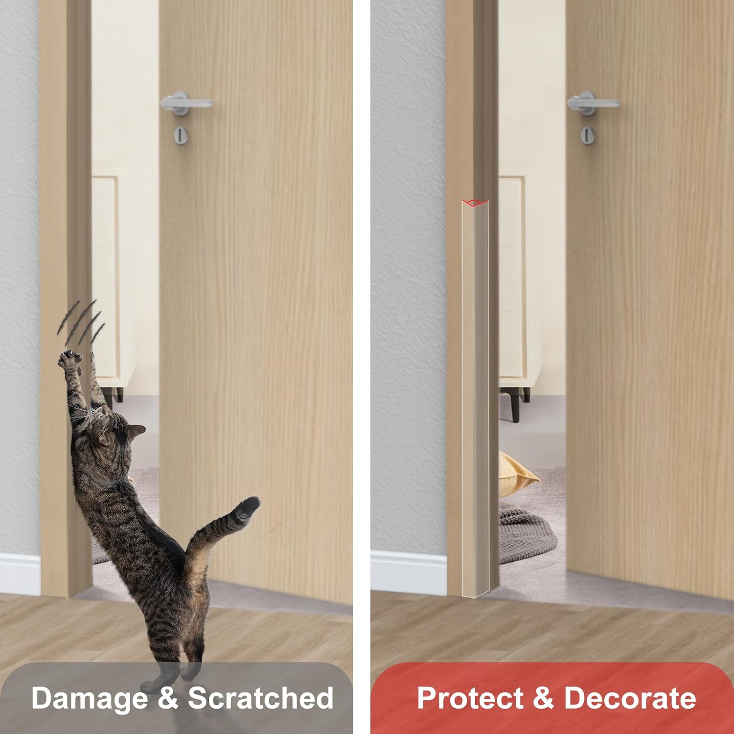 Clear Corner Guards for Walls,2PCS Wall Corner Protector for Prevent Scratched,48"(L) X 1-5/8 Inch(W) Wall Corner Guards with Adhesive Back Glue for Cover Stair Corner.