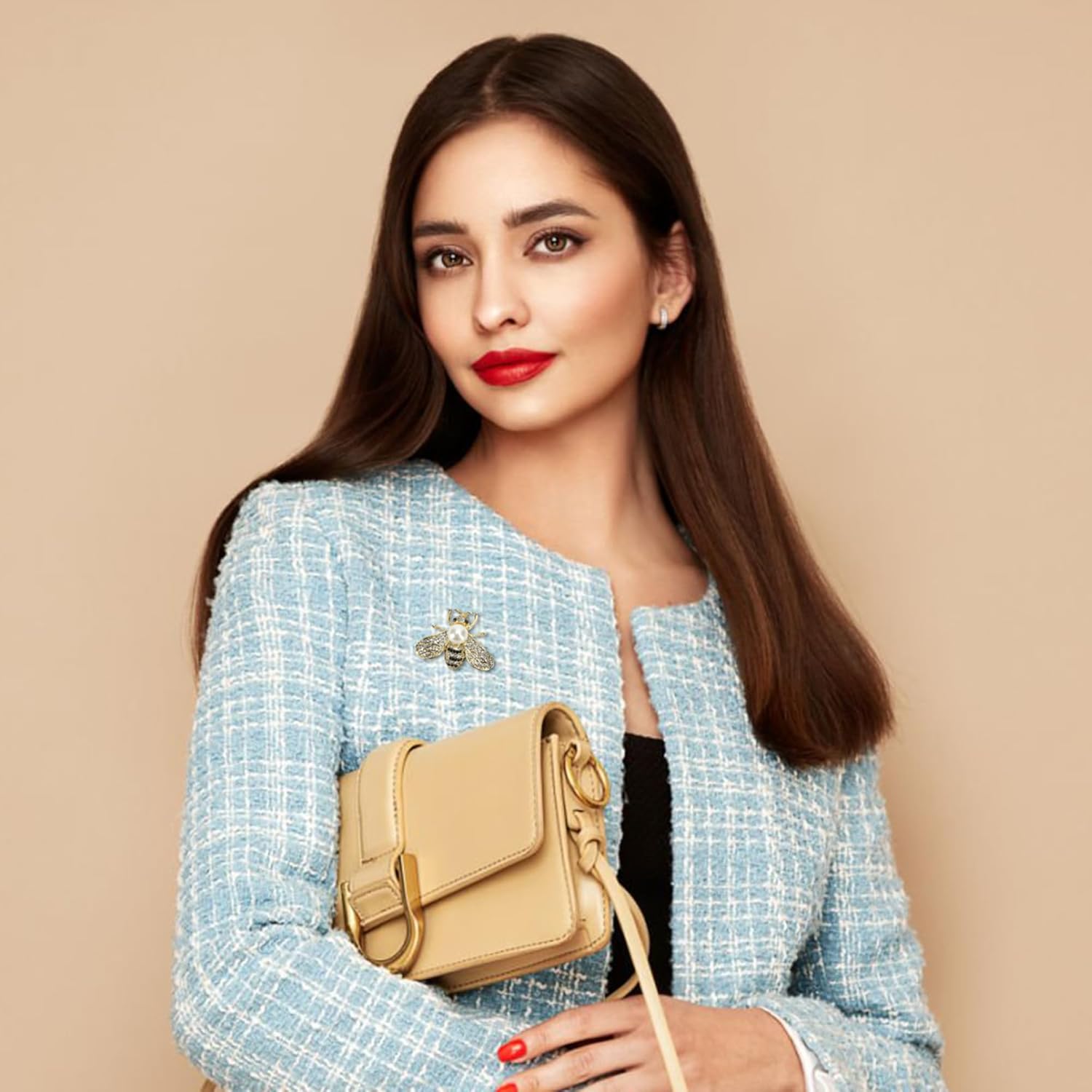 16 PCS Honey Bee Brooch Pins Bulk - Gold Designer Brooches for Women - Crystal Insect Themed with Faux Pearl - Fashion Lapel Gift for Birthday, Dating, Party, Anniversary - Image 6