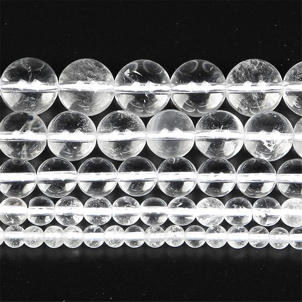 Perles en cristal blanc naturel lisse 12mm pour réparer vos bracelets