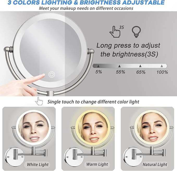 Espejo de Maquillaje de Pared LEDOOLE con Luz miniatura 5