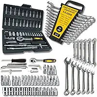 Jogo de Soquetes e Chaves Combinadas 58 Peças Aço Cr-V 6-22mm com Catraca e Maleta Organizadora Kit Jogo Ferramentas Completo para Mecânica e Uso Doméstico