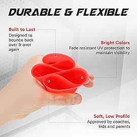 Pro Disc Cones (Set of 50) - Agility Soccer Cones with Carry Bag and Holder for Sports Training, Football, Basketball, Coaching, Practice Equipment, Kids - Includes 15 Best Drills Book (Blue and Red)