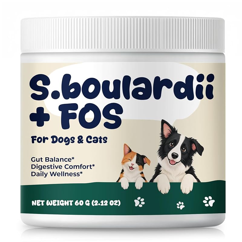 Probiótico em Pó para Cães e Gatos com S. Boulardii e FOS Corollaryth, 60 g