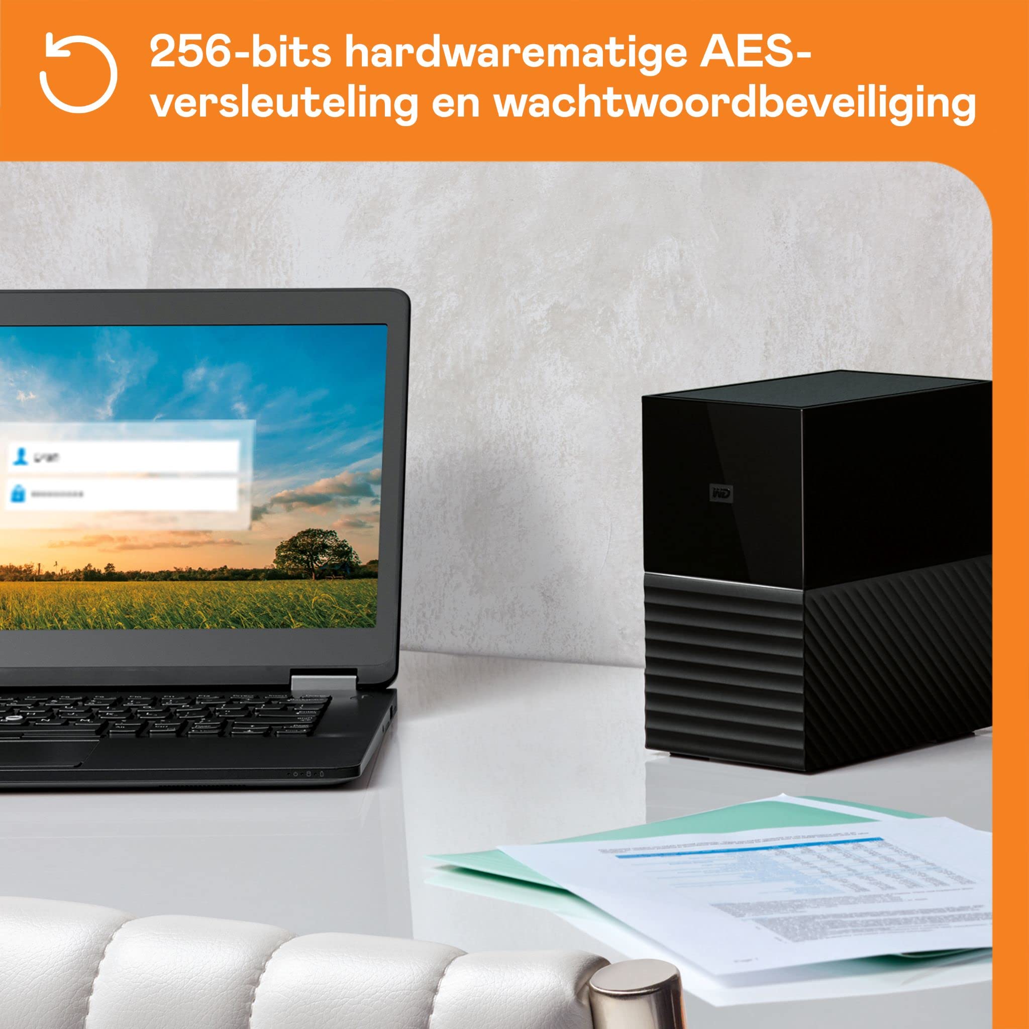 WD My Book Duo 36 TB Desktopopslag (SuperSpeed USB-poort, 256-bits