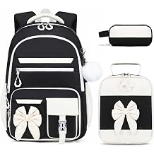DIGOBAY Backpack for Girls, Black-white, L, Cute