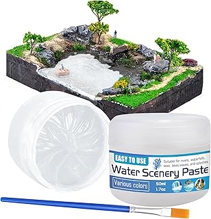 50ml Water Scenery Paster, Paint Mediums & Additives, Water Effect Paste, Suitable For Rivers, Oceans, Lakes, Static Scenes - Model For Wargaming, Dollhouses, Aquariums (White)