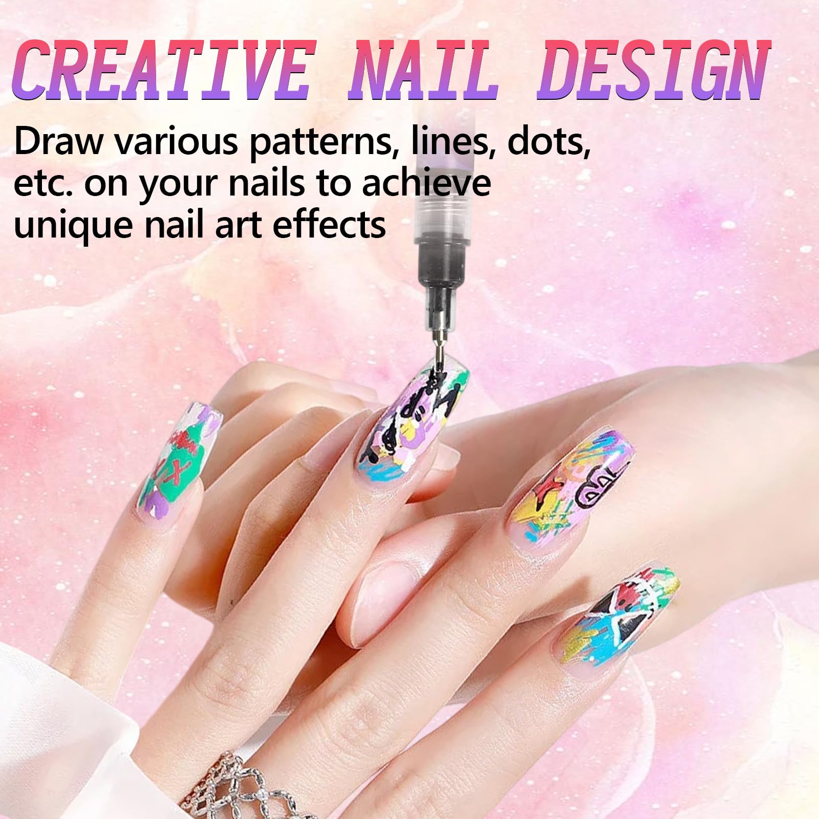 Set di 12 penne colorate per nail art, 3D ad asciugatura rapida, 0,5 mm, penne per smalto per unghie, 2025, per nail art, graffiti, nail art, design, manicure, decorazioni fai da te