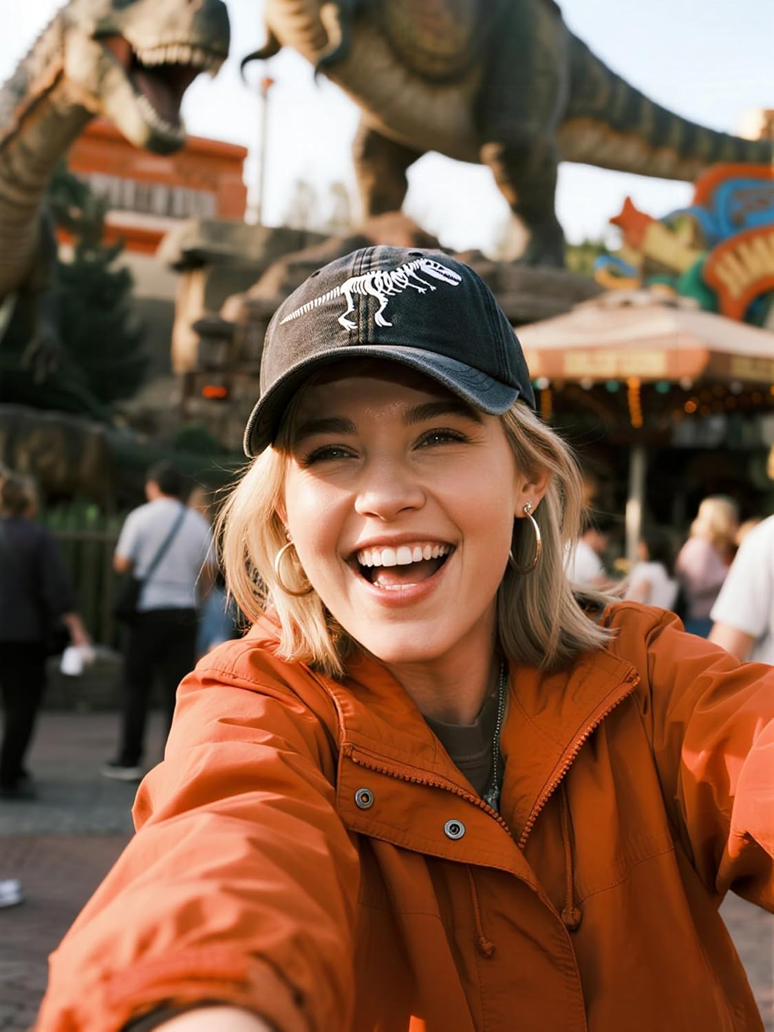 Waldeal Women's Cute Dinosaur Baseball Caps Embroidered Adjustable Washed Denim Dad Hat - Image 2