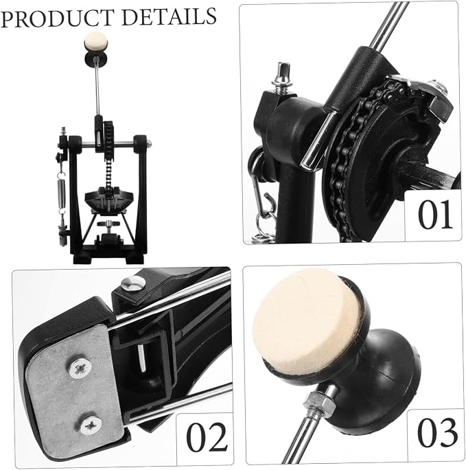 Pedal de bombo simple para batería Kisangel miniatura 6
