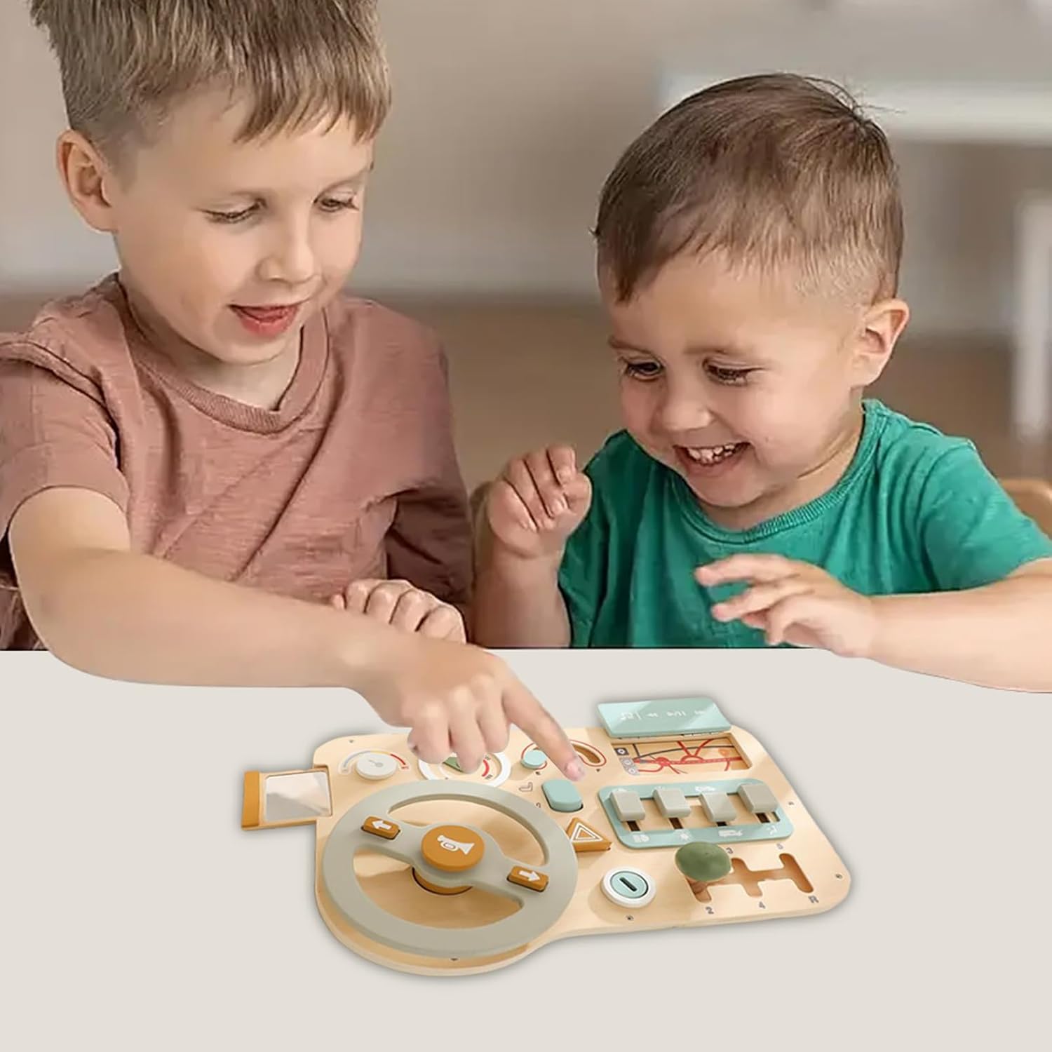 Kids Steering Wheel Toy | Driving Learning Sensory Interactive Toys | Steering Wheel Busy Activity Board | for Kids Girls Boys Classroom Playroom Home Daycare Birthday Travel Party