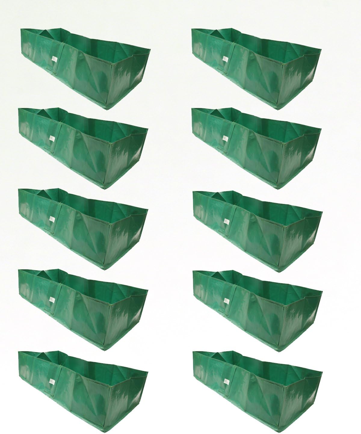 Bio Blooms Agro India Pvt.Ltd. 48X24X12 Inches HDPE Rectangular Grow Bags for Terrace Gardening |10 Pieces | Dark Green Color | Outdoor Use
