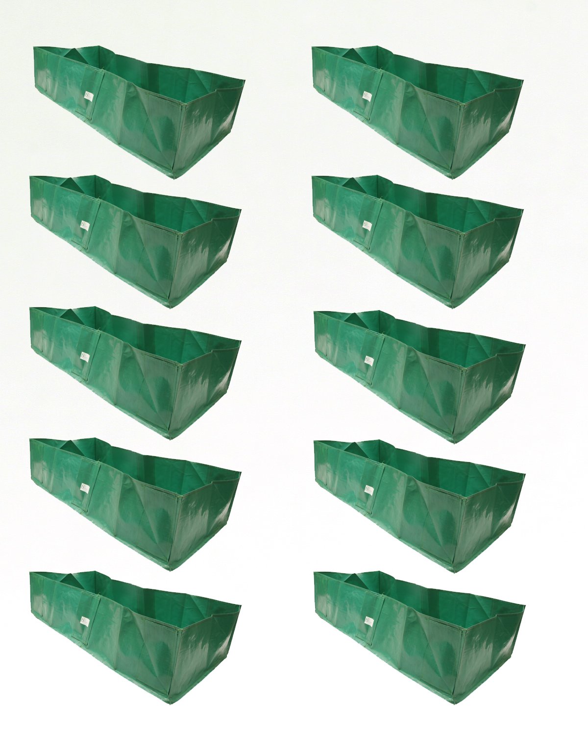 Bio Blooms Agro India Pvt.Ltd. 48X24X12 Inches HDPE Rectangular Grow Bags for Terrace Gardening |10 Pieces | Dark Green Color | Outdoor Use