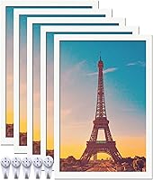 Vista 18 de Juego de 5 portarretratos de 18 x 24 pulgadas, marcos de fotos negros de alta transparencia para galería de pared horizontal de escritorio vertical