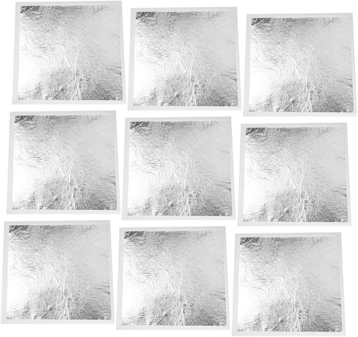 Angoily 200pcs Foil Leaf Gilding Foil DIY Decoration Imitation Artwork Tool Silver for Crafts