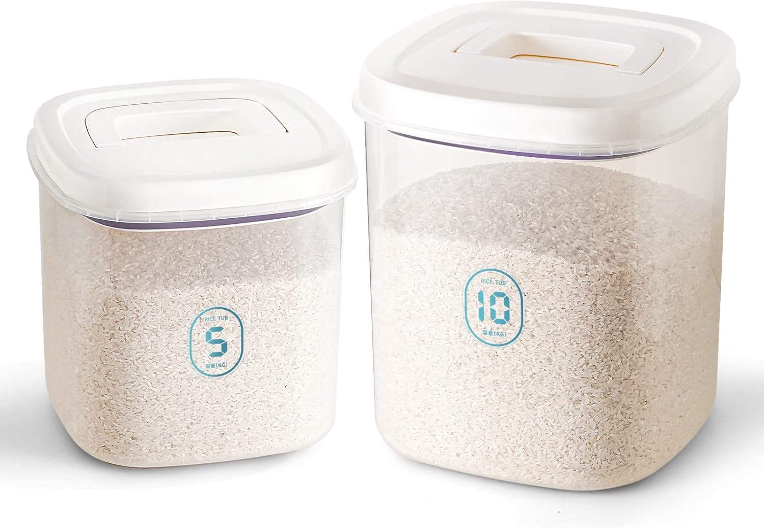 Rice Dispenser,10 Lbs Rice Container Storage with Measuring Cup Food Cereal Container Bins Household for Kitchen Pantry Organization