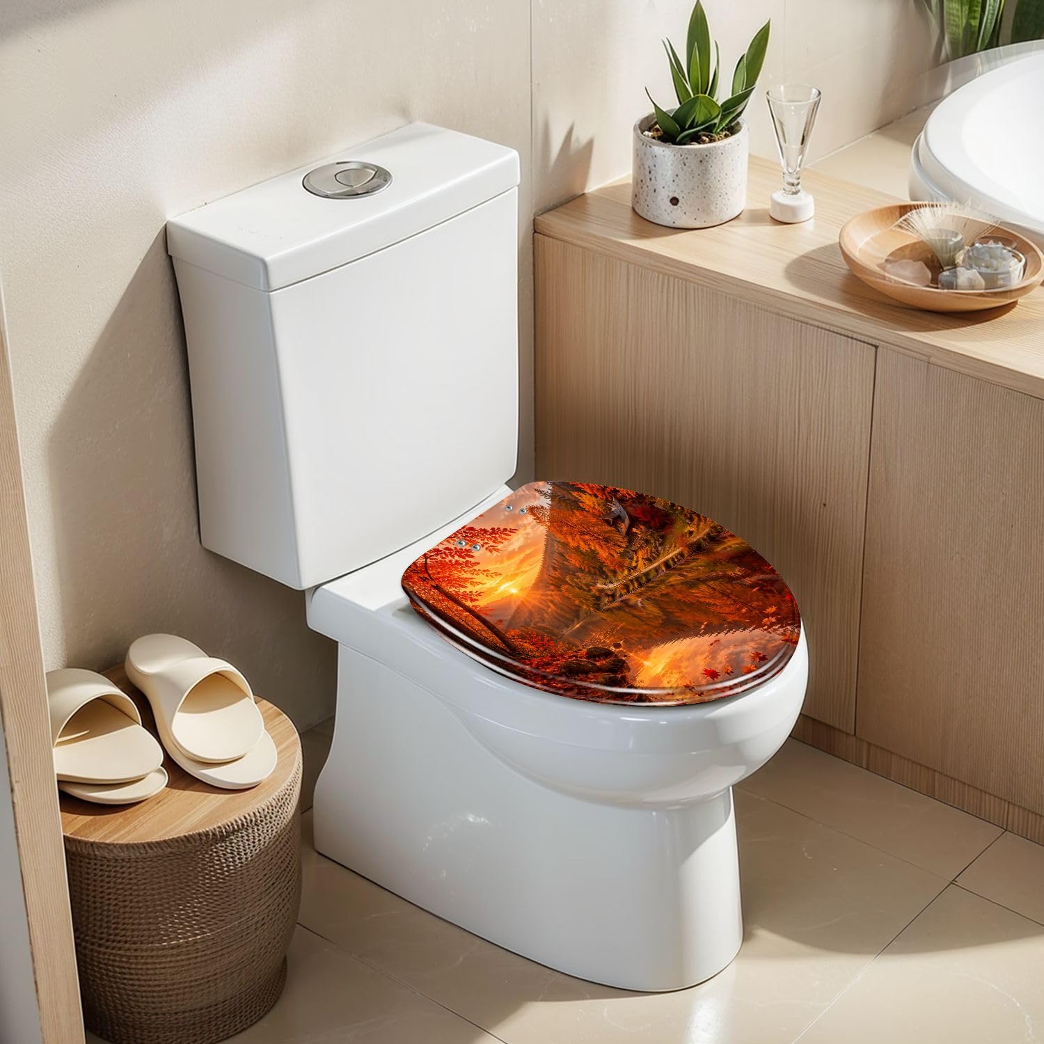 Asiento de inodoro genérico alargado de resina con cierre suave para baño.