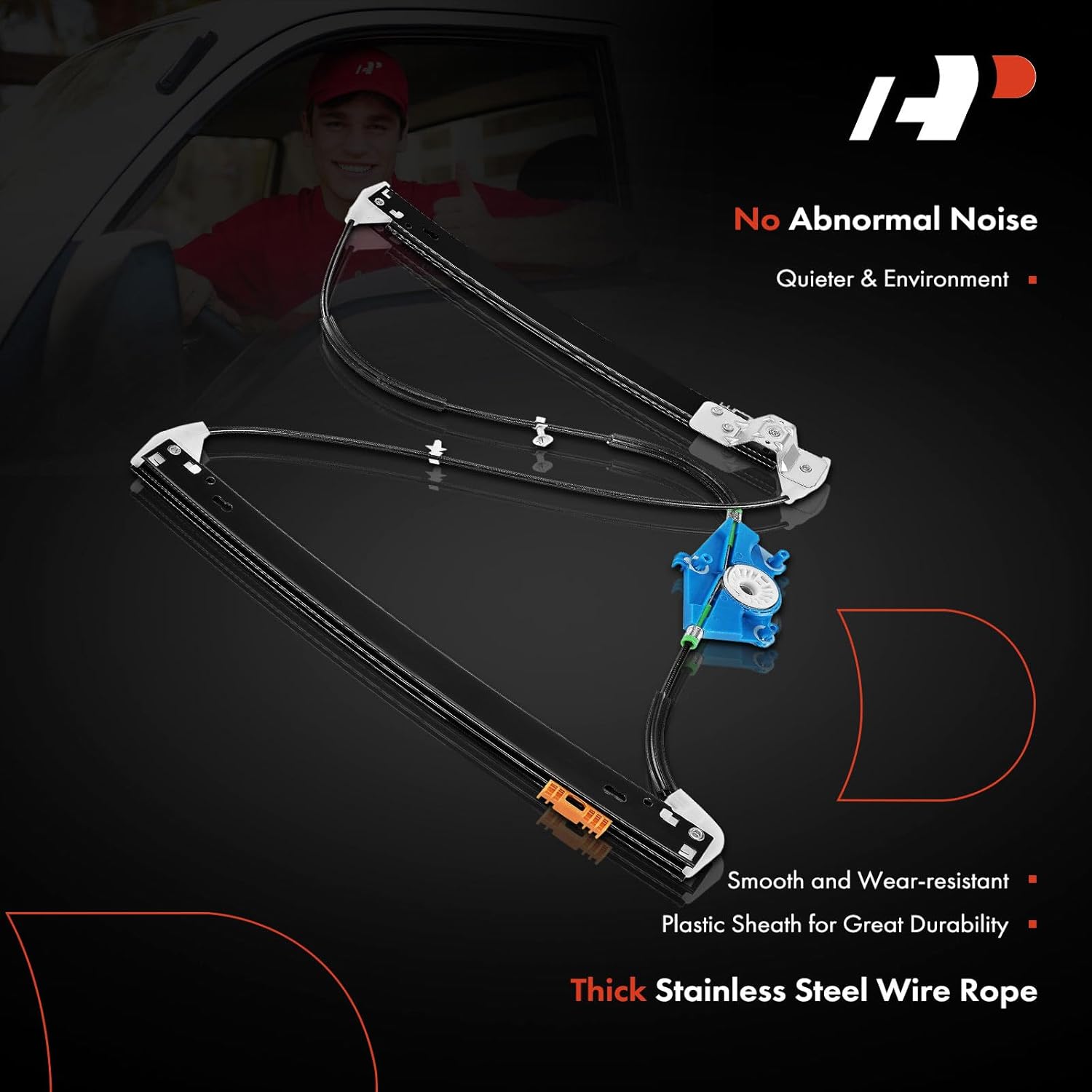 A-Premium Power Window Regulator Without Motor Compatible with Audi A4 2002-2008 A4 Quattro 2002-2008 RS4 2007-2008 S4 2002-2008 Front Passenger Side