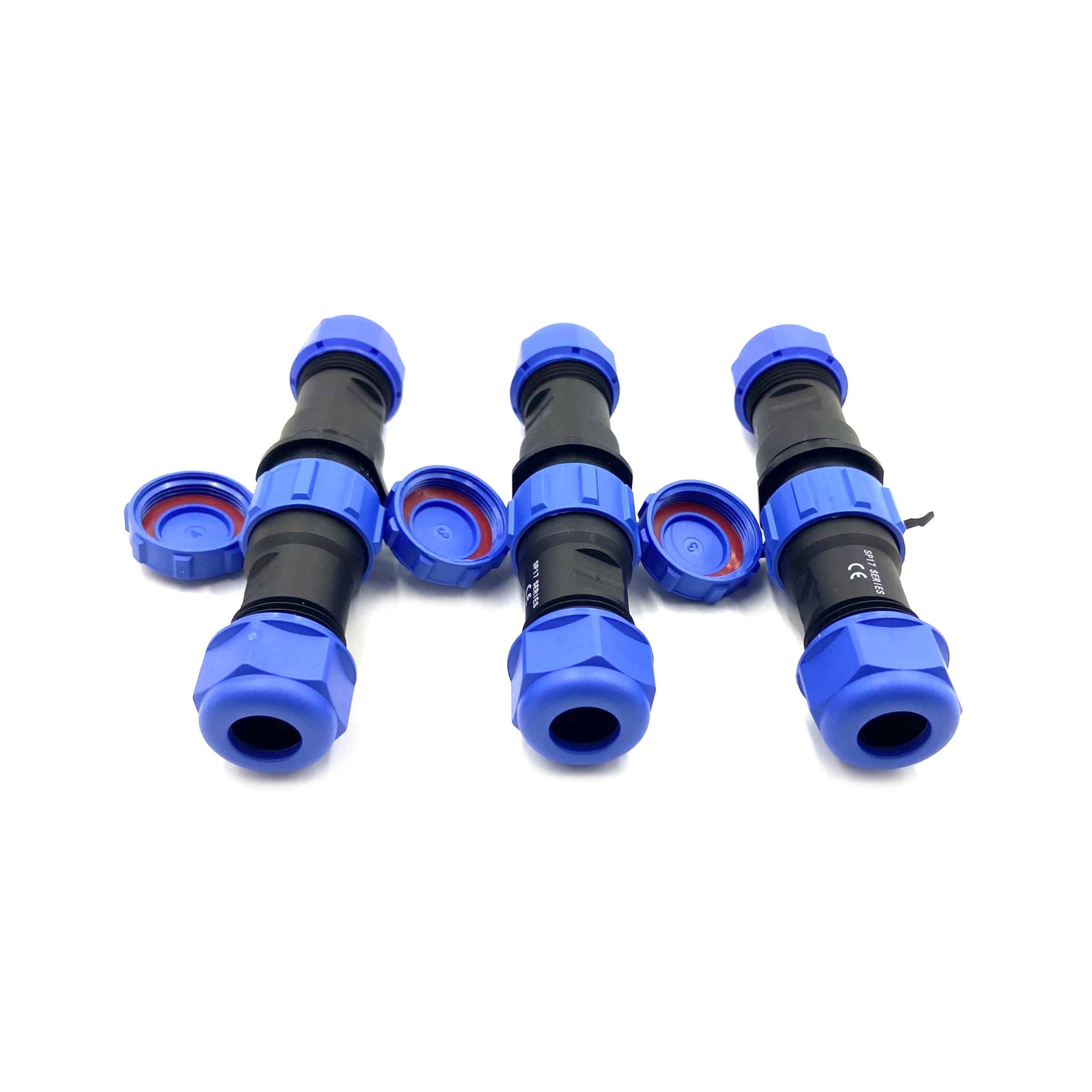 Lot de 3 connecteurs d'aviation SP17 à 2 broches, IP68, 2 broches, sans soudure, connecteur d'aviation étanche pour lampes extérieures, utilisé 500 V 10 A (sertissage à vis de câble 14AWG)