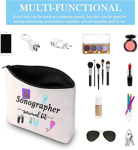 Miniatura 3 de GJTIM Kit de supervivencia para ecografista, regalo para radiólogo, bolsa de maquillaje con cremallera para ultrasonido, bolsa de maquillaje, Bolsa