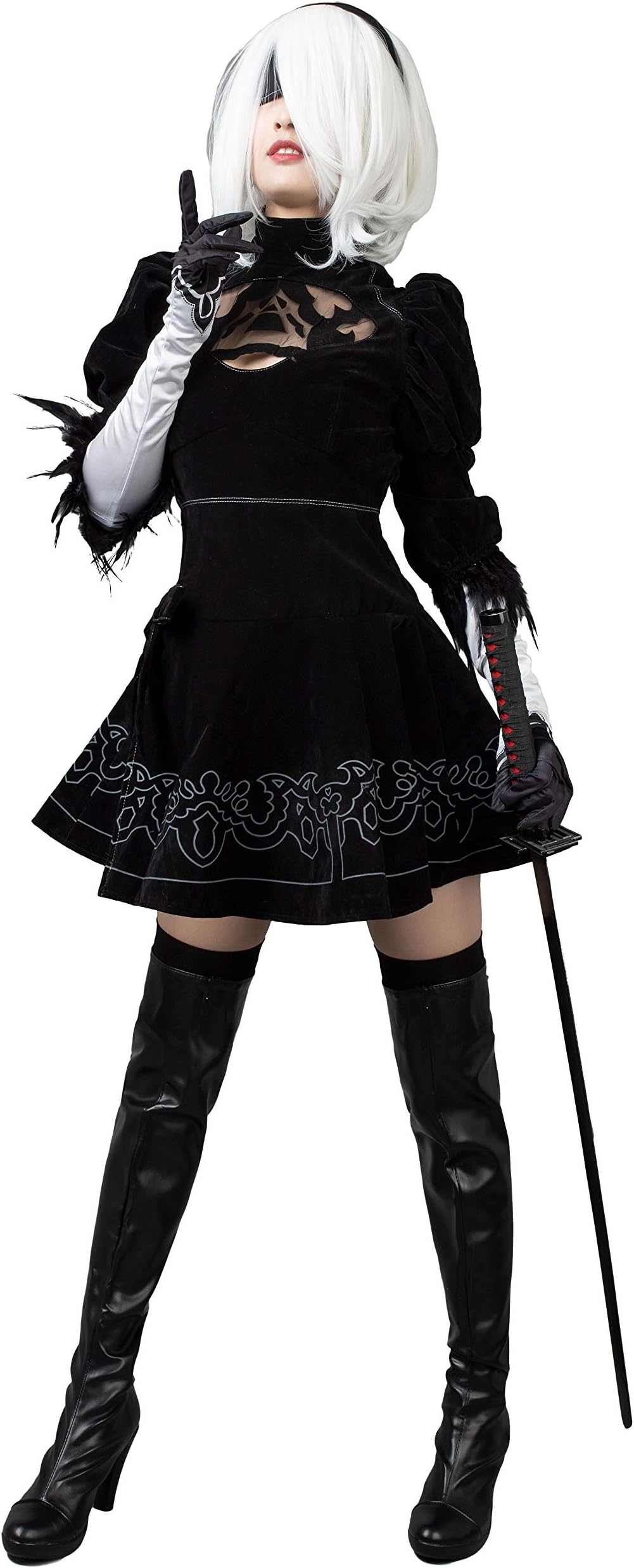 Cosfun Game Yorha 2B Cosplay Costume Full Set mp003590
