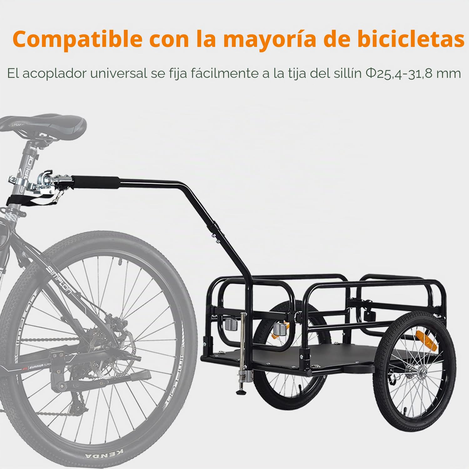 Tiggo City Porter - Remolque plegable para bicicleta y carretilla de transporte 2 en 1 es un transportador multifuncional
