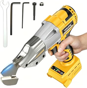 MtiolHig Cordless Sheet Metal Cutter Sheet Metal Nibbler Compatible with Dewalt 20v Battery - 221 Ft-Lbs Torque Shears - Cuts 18GA Material for Steel, Leather & CarpetTool Only