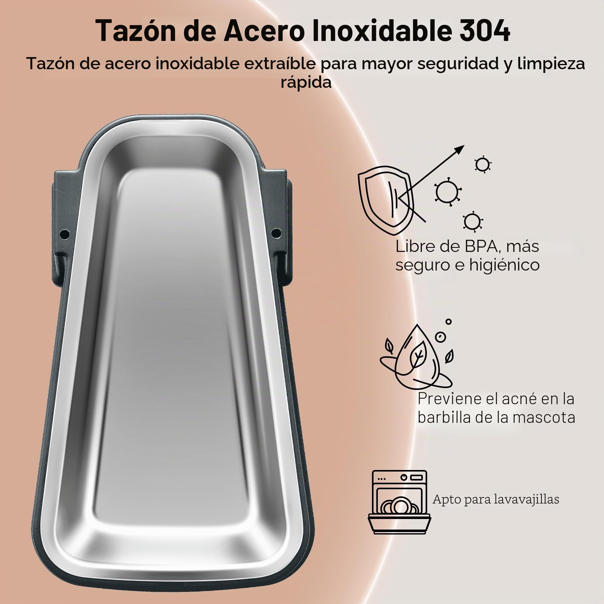 Juego de comedero automático de Alimentos y Agua para Perros y Gatos con Cuencos de Acero Inoxidable, comederos de Agua y Alimentos para Mascotas por Gravedad, 100% Libre de BPA, Gran