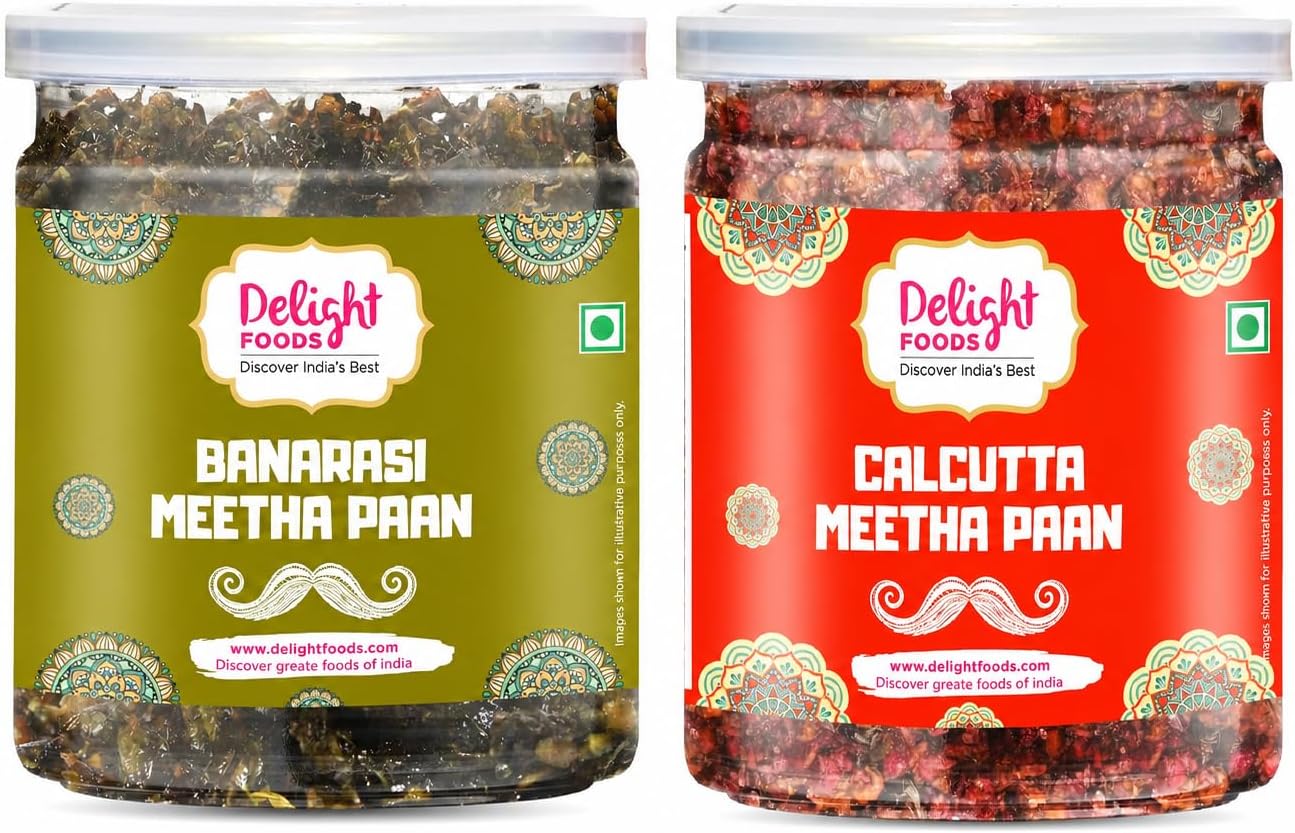 Calcutta & Banarasi Meetha Paan Mukhwas 600g (300g x 2) | Mouth Fresheners Sweet Paan Mix | Digestive & After Meal Snacks | Without Supari | Refreshing