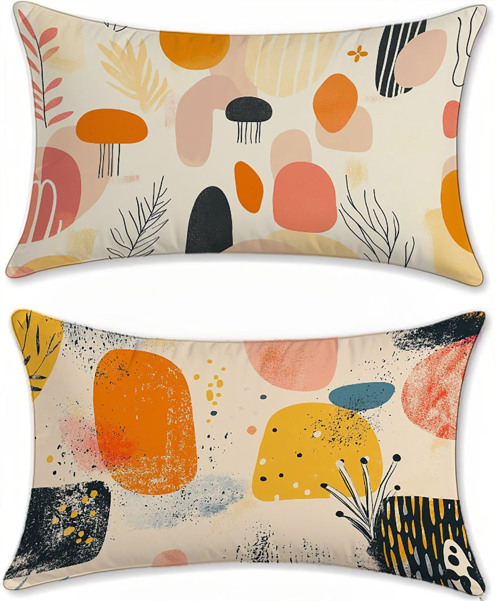 Housse coussin exterieur impermeable 40x70 velours lot de 2