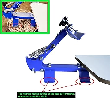 INTBUYING Screen Printing Press T-Shirt Screen Printing Machine One Color One Staion Manual with Removable Pallet Bracket