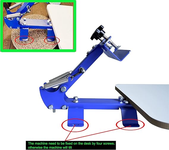 INTBUYING Screen Printing Press T-Shirt Screen Printing Machine One Color One Staion Manual with Removable Pallet Bracket