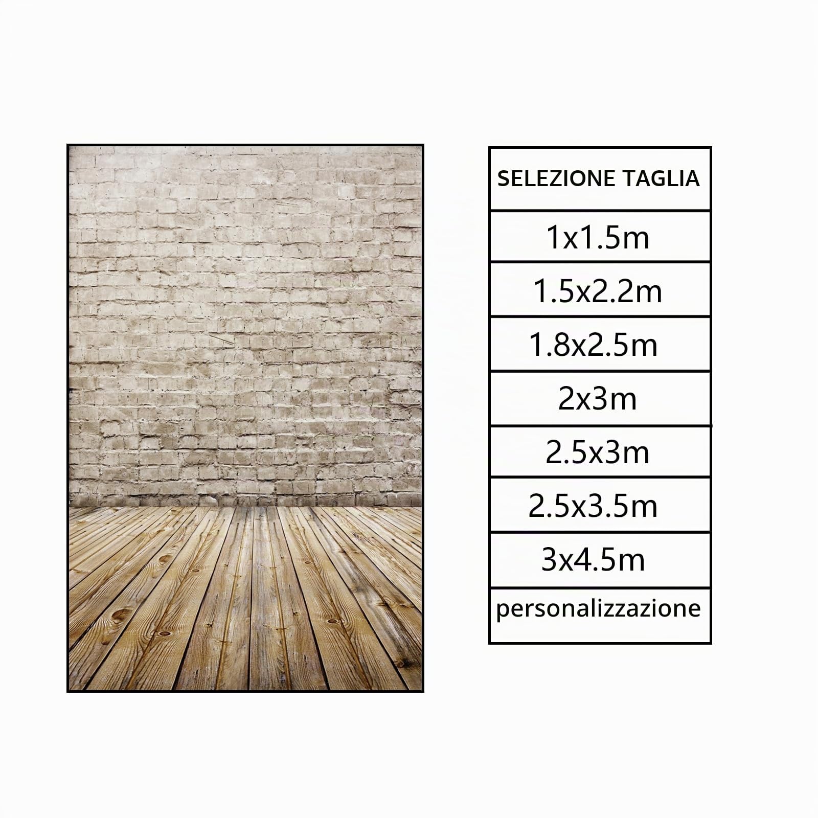YongFoto 2,5x3m Vinile Sfondo Fotografico Vecchio Interno Con Muro di Mattoni e Pavimento in Legno Fondale Foto Adulto Bambini Ritratto Personale Studio Puntelli