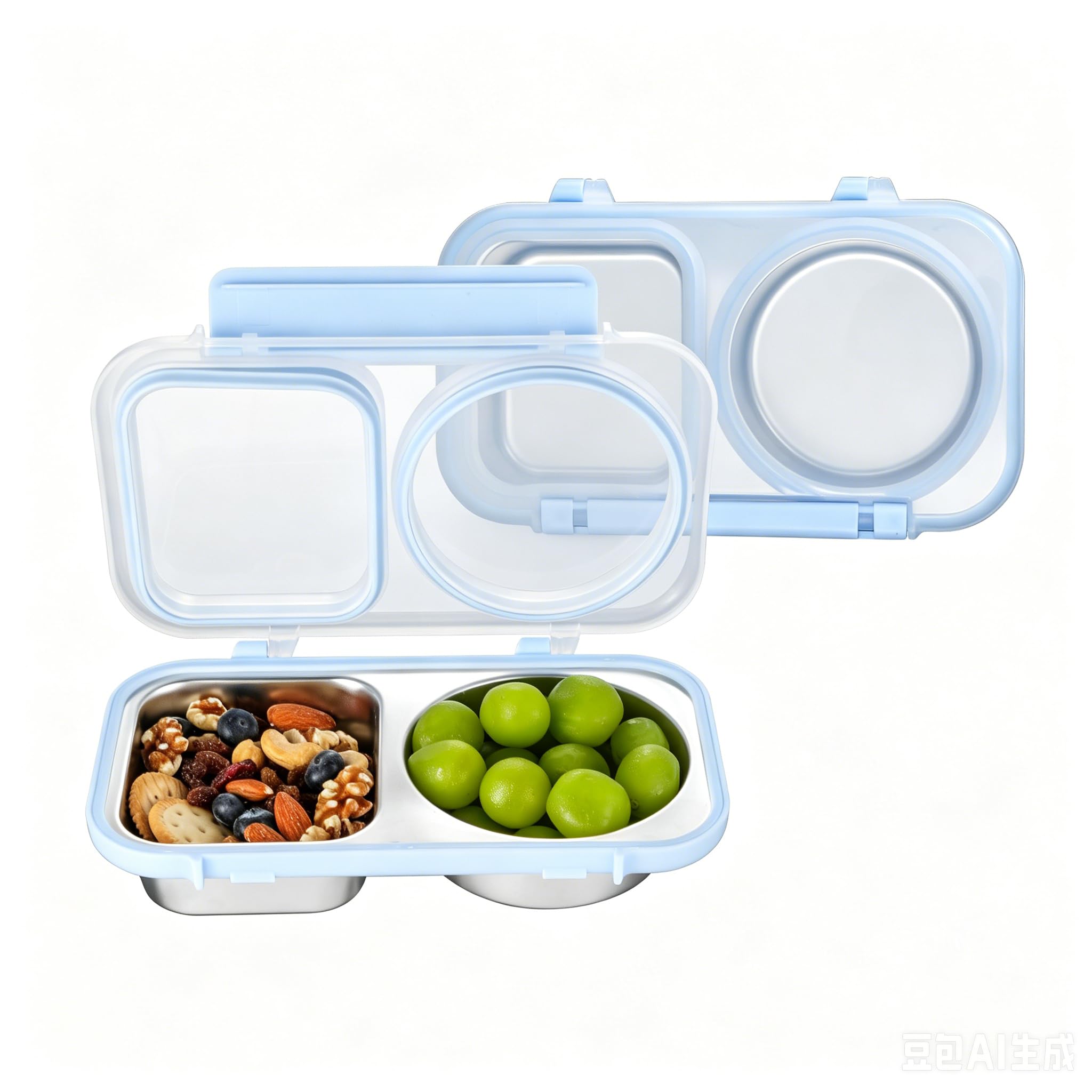BEFOY Stainless Steel Snackle Box with Lids Lunchable Container | 2 Compartment Reusable…