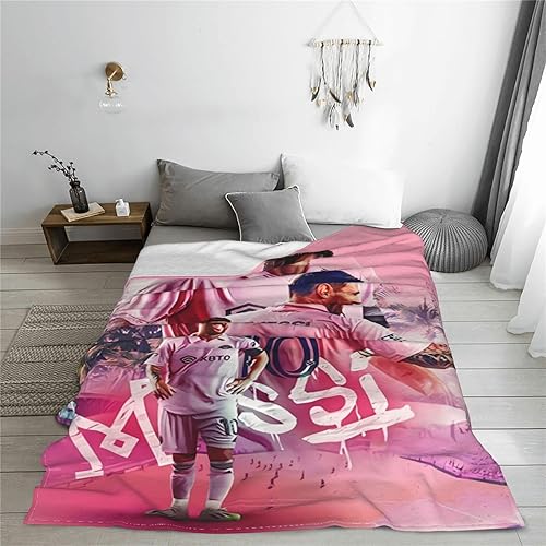 Miniatura 7 de Manta de forro polar para regalo de fútbol, franela antibolitas, micromanta suave para silla, dormitorio, sala de estar, sofá cama, exterior, 50 x