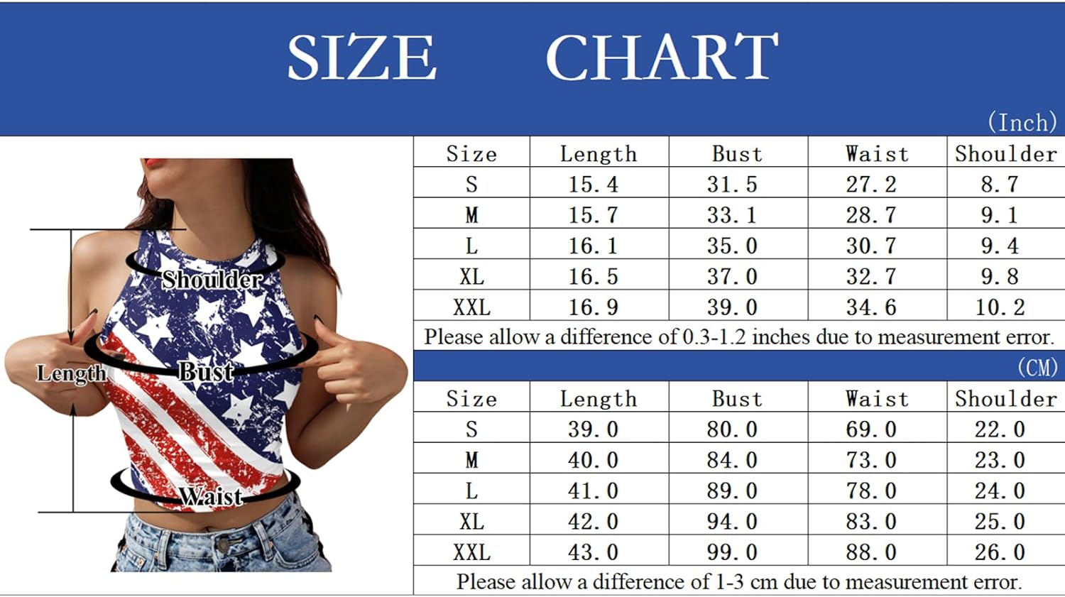 4th of July Patriotic Tank Tops for Women American Flag Crop Tops Sleeveless Shirts - Image 4
