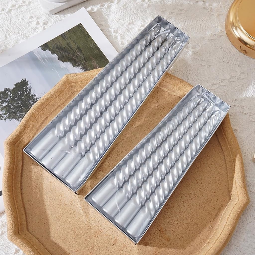 4pcs Decorative Twist Candle Not Drip Formula Vibranted Hues Wedding Christmas