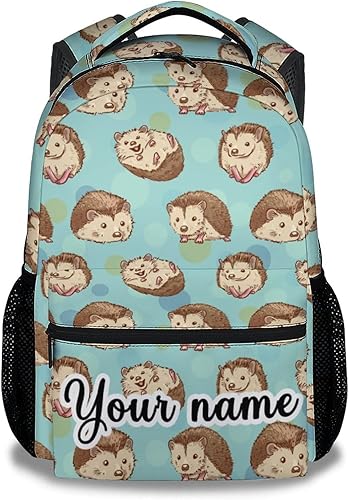 Mochila personalizada de erizo para niñas y niños, mochila con temática de erizo de 16 pulgadas con correas ajustables, duradera, ligera, mochila