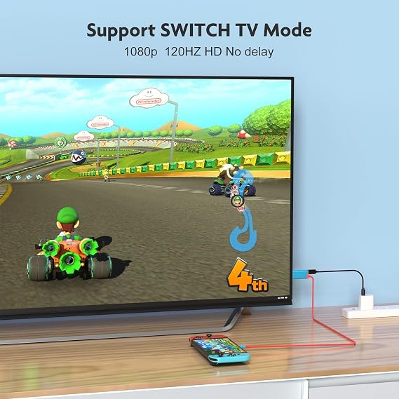 Switch2 Portable Dock,USB-C to HDMI TV Adapter for Switch2/Switch OLED(RED)