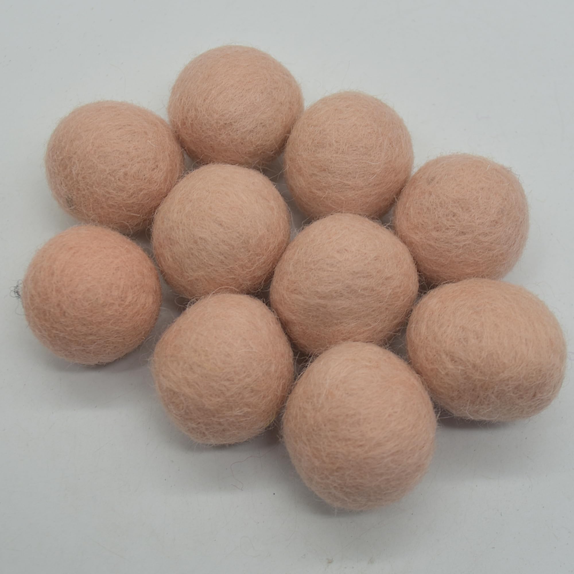 Oriental Direct Based In Yorkshire Peach Blossom Pink 100% Wool Felt Balls - 5 Felt Balls - 3Cm