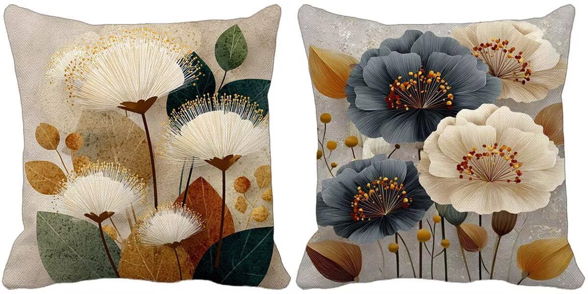 Kissenbezug 60x60 Creme 2er Set Outdoor Kissen Wasserfest Soft Sofakissen Nordisch Zierkissenbezüge für Frühlingsdeko Sommer Outdoor Terrasse Garten Bank Wohnzimmer Sofa Zimmer Deko Aesthetic -7574j