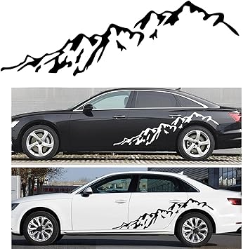 Amazon Co Jp カーサイドステッカー ファッションマウンテンスタイリングカーステッカードアサイドデコレーションステッカー車体ステッカー ビニールデカール自動アクセサリー 車 バイク
